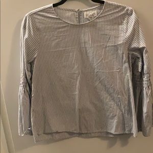 Blue and white strip blouse